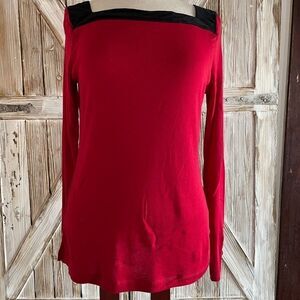 NWT Lauren Ralph Lauren Red & Black Top